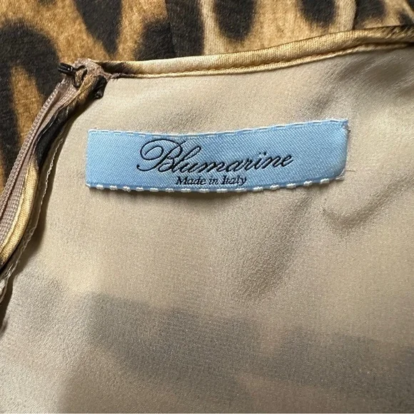 Blumarine Leopard Animal Print Midi Pencil Wool Dress Size Italy 42 US 6 - Picture 3 of 11